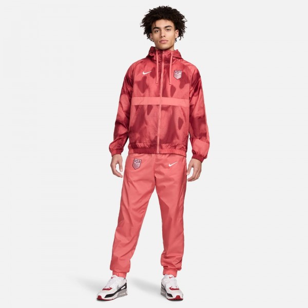 USMNT Nike 2024 Raglan Full-Zip Hoodie Track Suit - Pink