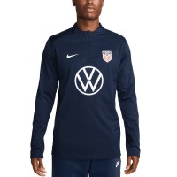 USMNT Nike 2024 Strike Drill Performance Quarter-Zip Pullover Top - Navy