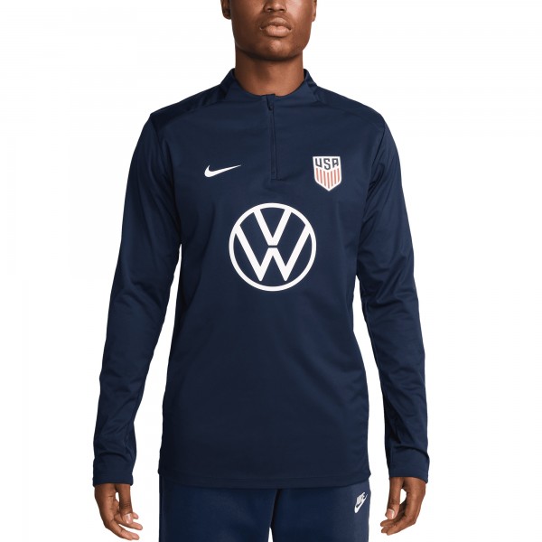 USMNT Nike 2024 Strike Drill Performance Quarter-Zip Pullover Top - Navy