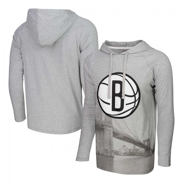Толстовка Футболка Brooklyn Nets Stadium Essentials Atrium Raglan Long Sleeve - Heather Gray