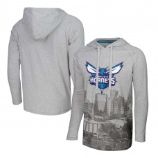 Футболка Charlotte Hornets Stadium Essentials Atrium Raglan Long Sleeve Hoodie - Heather Gray
