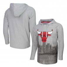 Футболка с длинны рукавом с капюшоном Chicago Bulls Stadium Essentials Atrium Raglan - Heather Gray