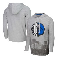 Футболка с длинным рукавом с капюшоном Dallas Mavericks Stadium Essentials Atrium Raglan - Heather Gray