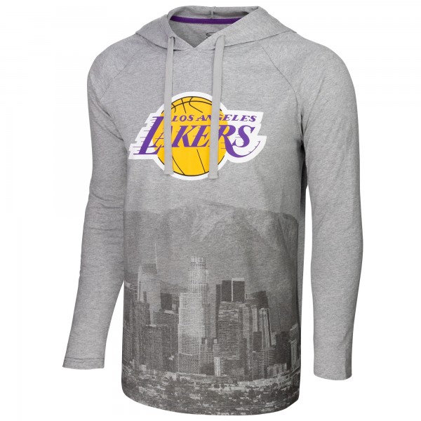 Футболка с длинным рукавом с капюшоном Los Angeles Lakers Stadium Essentials Atrium Raglan - Heather Gray