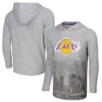 Футболка с длинным рукавом с капюшоном Los Angeles Lakers Stadium Essentials Atrium Raglan - Heather Gray