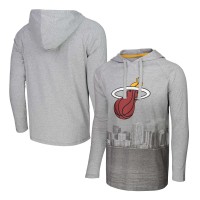 Футболка с длинным рукавом с капюшоном Miami Heat Stadium Essentials Atrium Raglan - Heather Gray