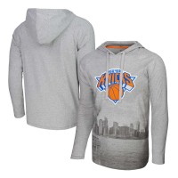 Футболка New York Knicks Stadium Essentials Atrium Raglan Long Sleeve Hoodie - Heather Gray