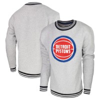 Detroit Pistons Stadium Essentials Heather Gray Club Level Pullover Sweatshirt