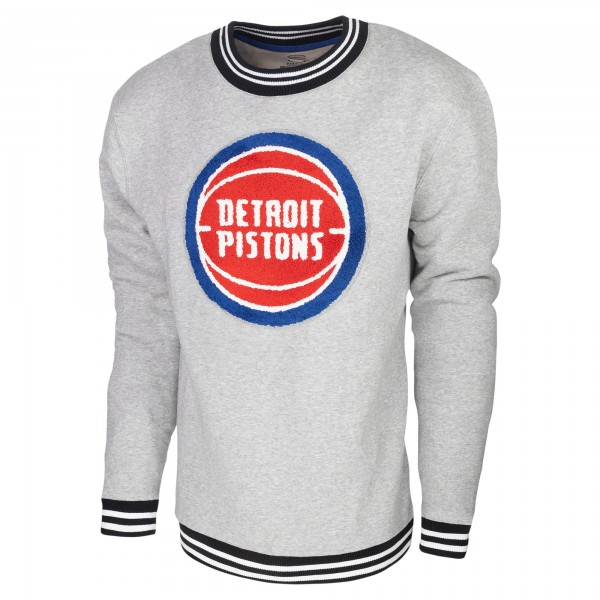 Detroit Pistons Stadium Essentials Heather Gray Club Level Pullover Sweatshirt