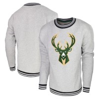Milwaukee Bucks Stadium Essentials Heather Gray Club Level Pullover Sweatshirt