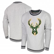 Milwaukee Bucks Stadium Essentials Heather Gray Club Level Pullover Sweatshirt