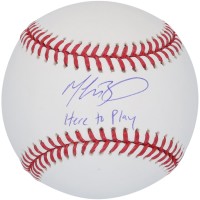 Mookie Betts Los Angeles Dodgers Autographed Fanatics Authentic Baseball with Here To Play Inscription