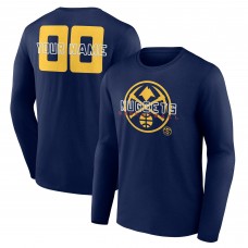 Denver Nuggets Navy Stellar Personalized Name & Number Long Sleeve T-Shirt