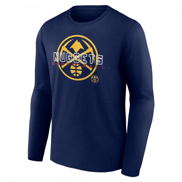 Denver Nuggets Navy Stellar Personalized Name & Number Long Sleeve T-Shirt