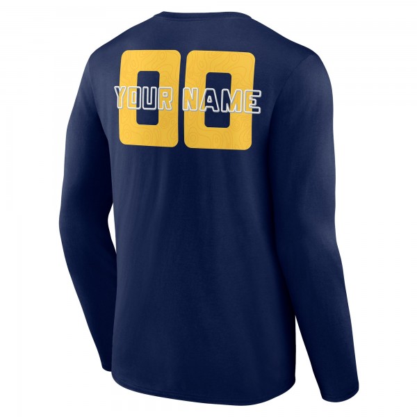 Denver Nuggets Navy Stellar Personalized Name & Number Long Sleeve T-Shirt