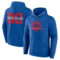 Detroit Pistons Blue Stellar Personalized Name & Number Pullover Hoodie