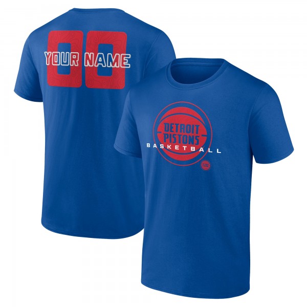 Detroit Pistons Blue Stellar Personalized Name & Number T-Shirt