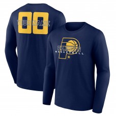 Indiana Pacers Navy Stellar Personalized Name & Number Long Sleeve T-Shirt