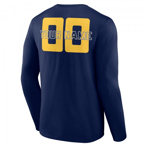 Indiana Pacers Navy Stellar Personalized Name & Number Long Sleeve T-Shirt