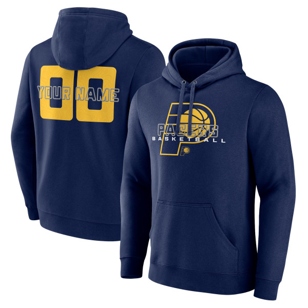 Indiana Pacers Navy Stellar Personalized Name & Number Pullover Hoodie