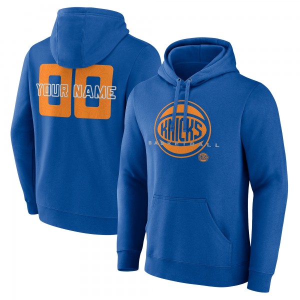 New York Knicks Blue Stellar Personalized Name & Number Pullover Hoodie