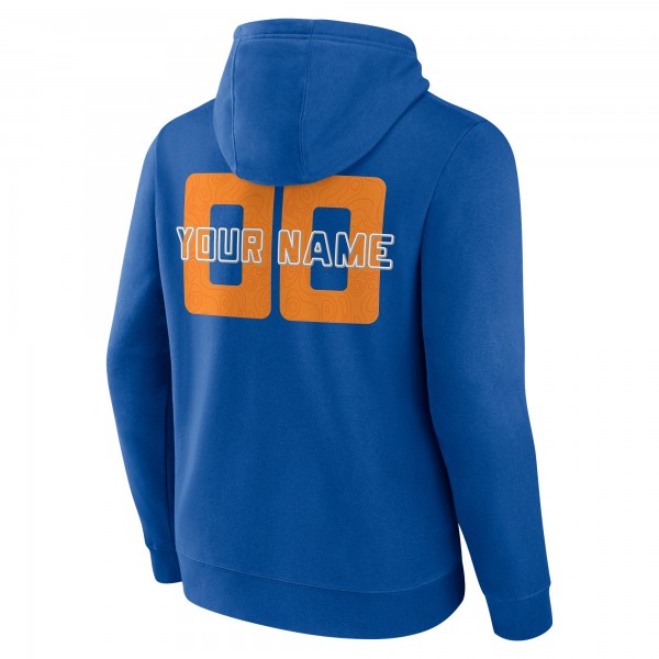 New York Knicks Blue Stellar Personalized Name & Number Pullover Hoodie