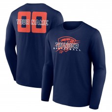 Именная футболка с длинным рукавом Oklahoma City Thunder Navy Stellar