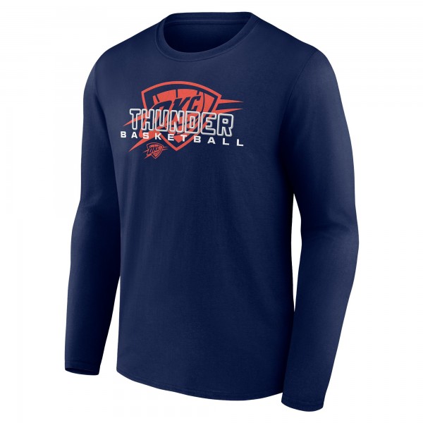Именная футболка с длинным рукавом Oklahoma City Thunder Navy Stellar