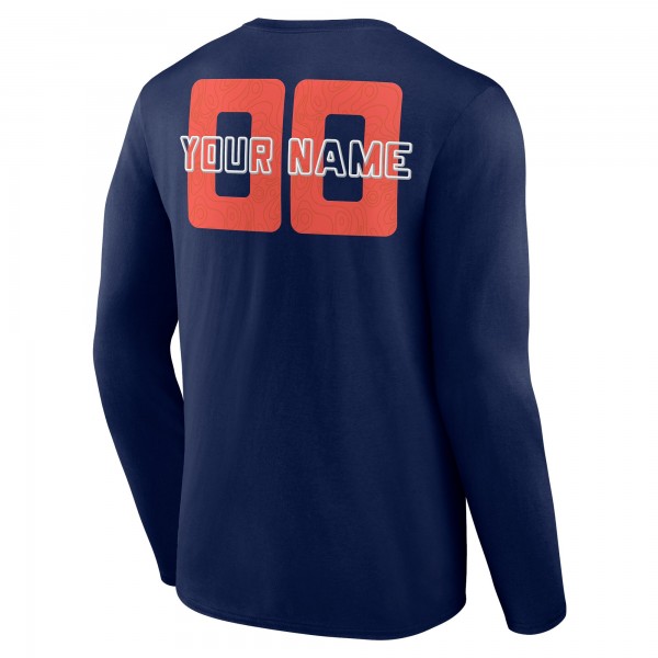 Именная футболка с длинным рукавом Oklahoma City Thunder Navy Stellar
