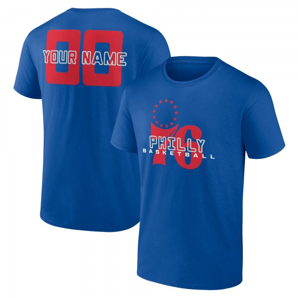 Philadelphia 76ers Royal Stellar Personalized Name & Number T-Shirt