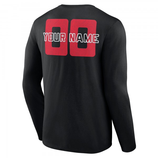 Toronto Raptors Black Stellar Personalized Name & Number Long Sleeve T-Shirt
