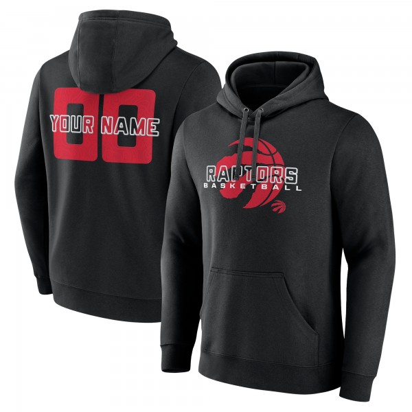 Toronto Raptors Black Stellar Personalized Name & Number Pullover Hoodie