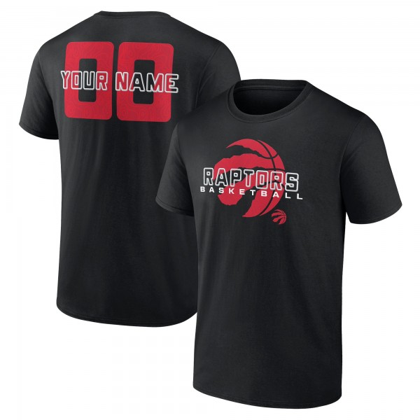 Toronto Raptors Black Stellar Personalized Name & Number T-Shirt
