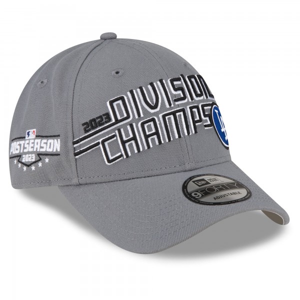 Бейсболка Los Angeles Dodgers New Era 2023 NL West Division Champions Locker Room 9FORTY - Gray