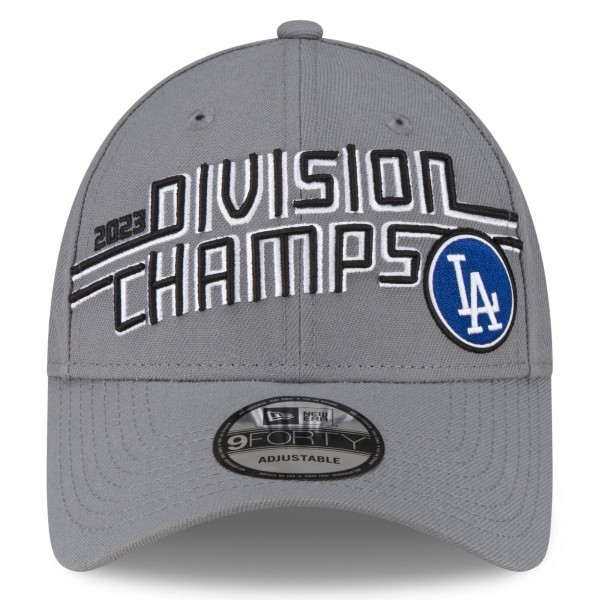 Бейсболка Los Angeles Dodgers New Era 2023 NL West Division Champions Locker Room 9FORTY - Gray