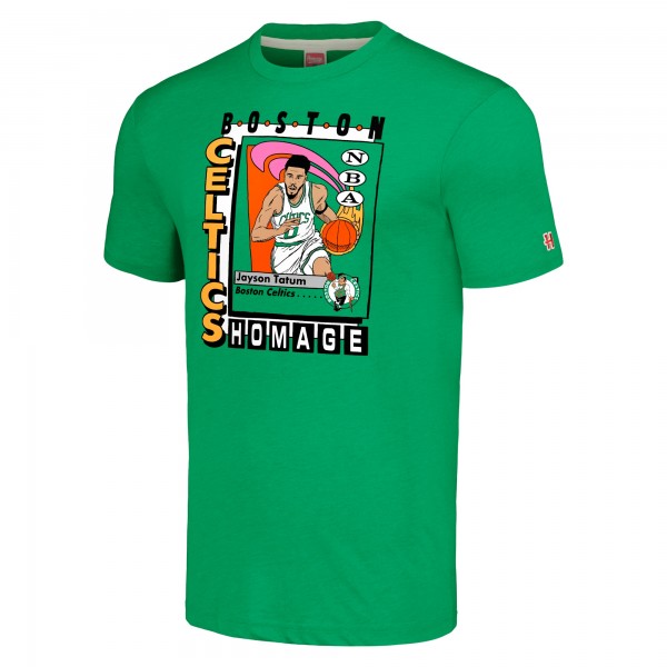 Футболка Jayson Tatum Boston Celtics Homage Unisex SkyBox Player Tri-Blend - Kelly Green