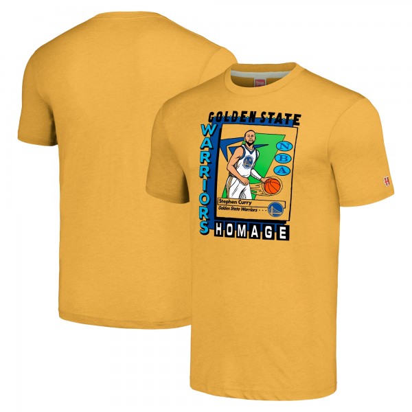 Футболка Stephen Curry Golden State Warriors Homage Unisex SkyBox Player Tri-Blend - Gold
