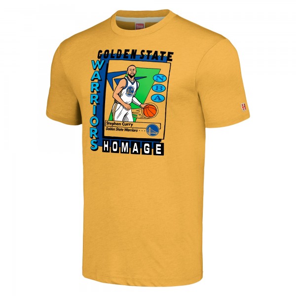Футболка Stephen Curry Golden State Warriors Homage Unisex SkyBox Player Tri-Blend - Gold