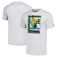 Футболка Giannis Antetokounmpo Milwaukee Bucks Homage Unisex SkyBox Player Tri-Blend - Heather Gray