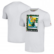 Футболка Giannis Antetokounmpo Milwaukee Bucks Homage Unisex SkyBox Player Tri-Blend - Heather Gray