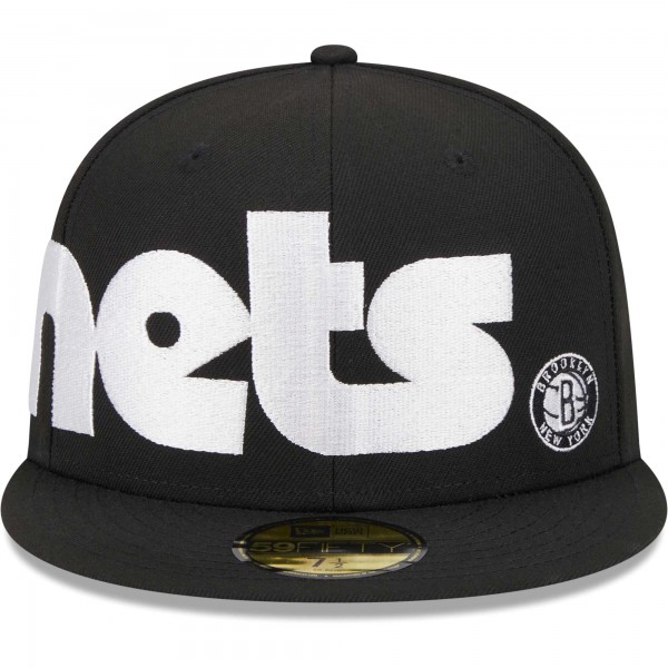 Бейсболка Brooklyn Nets New Era Black Checkerboard UV 59FIFTY