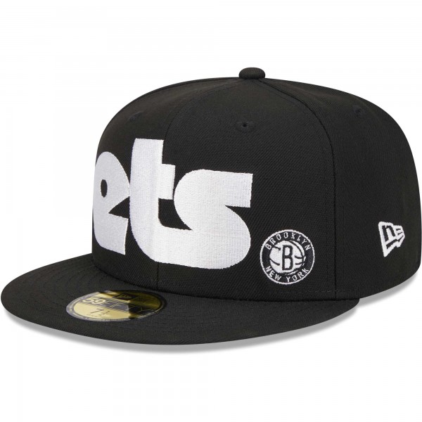 Бейсболка Brooklyn Nets New Era Black Checkerboard UV 59FIFTY