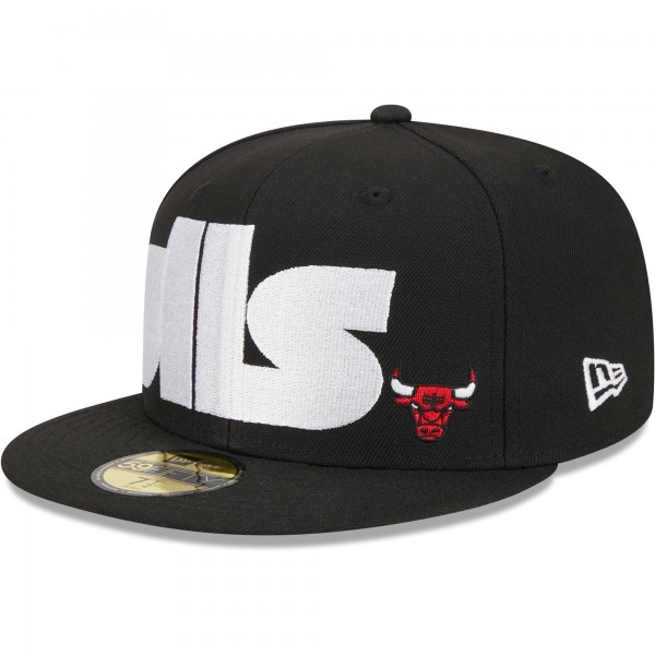 Бейсболка Chicago Bulls New Era Checkerboard UV 59FIFTY - Black