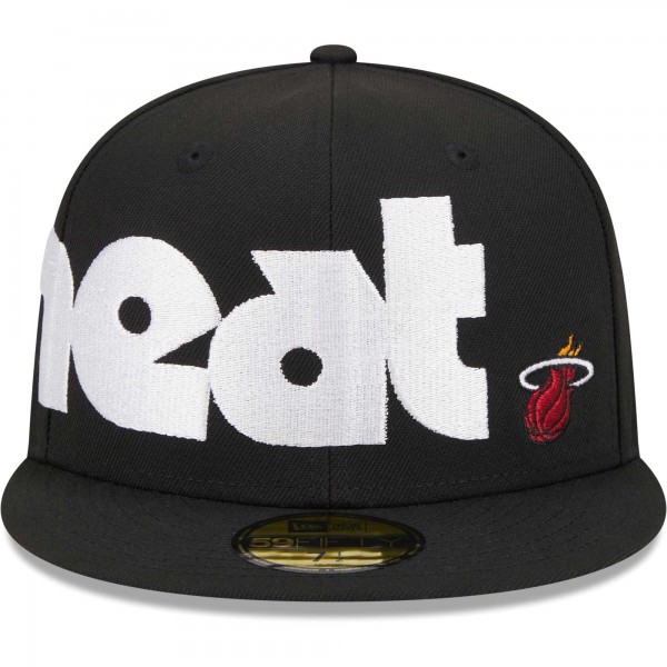 Бейсболка Miami Heat New Era Black Checkerboard UV 59FIFTY