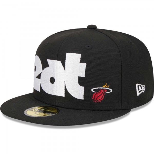 Бейсболка Miami Heat New Era Black Checkerboard UV 59FIFTY
