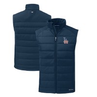 Los Angeles Dodgers Cutter & Buck Navy Stars & Stripes Evoke Hybrid Eco Softshell Recycled Full-Zip Vest
