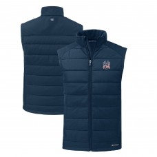 New York Yankees Cutter & Buck Navy Stars & Stripes Evoke Hybrid Eco Softshell Recycled Full-Zip Vest
