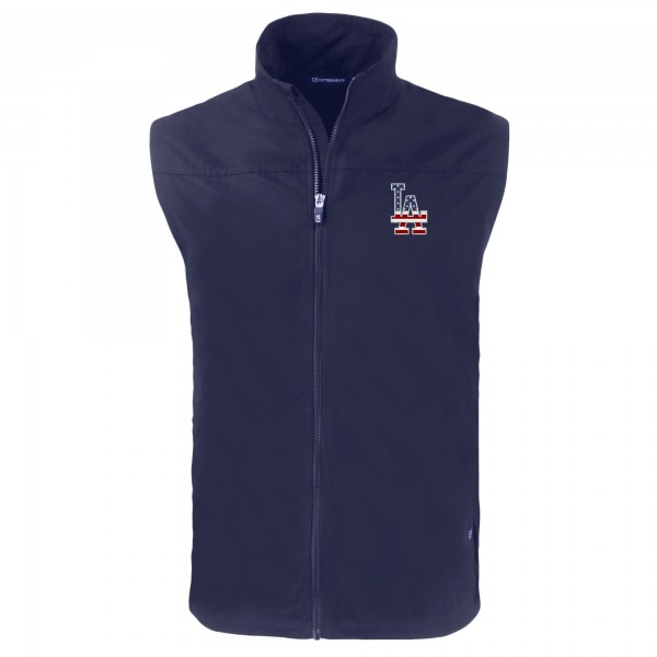 Los Angeles Dodgers Cutter & Buck Navy Stars & Stripes Charter Eco Recycled Full-Zip Vest
