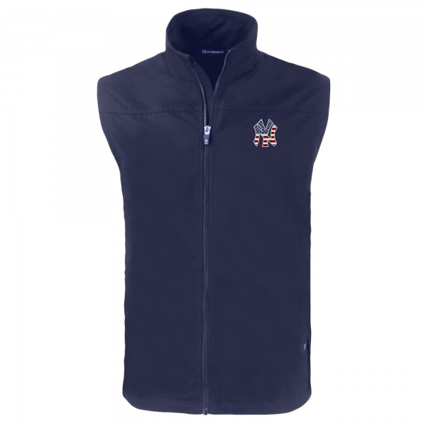 New York Yankees Cutter & Buck Navy Stars & Stripes Charter Eco Recycled Full-Zip Vest