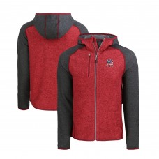 Толстовка на молнии New York Yankees Cutter & Buck Heather Red/Heather Charcoal Stars & Stripes Mainsail Sweater-Knit